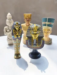Egyptian Ancient Model Faro Pyramid Treasure Tutankhamen Gold Mask Figure Statue Model Toy Collection Mummy Ornaments