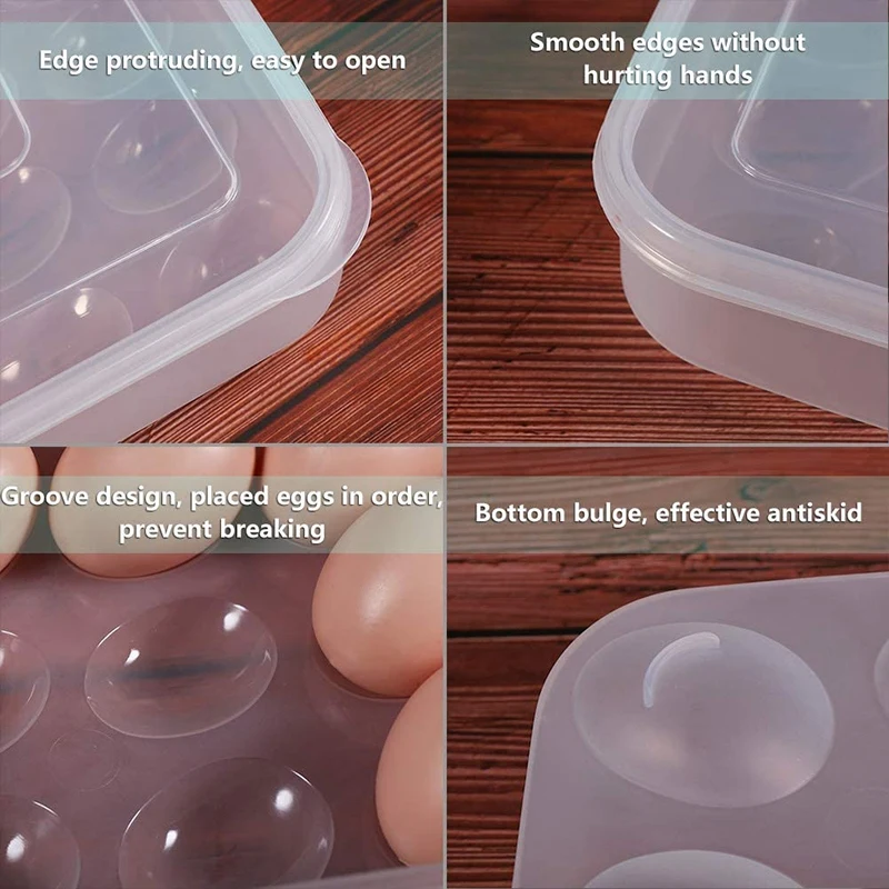 AC23-Egg Container, Refrigerator Deviled Egg Tray Carrier With Lid For 60 Eggs - Plastic Fridge Stackable Portable 2 Pack