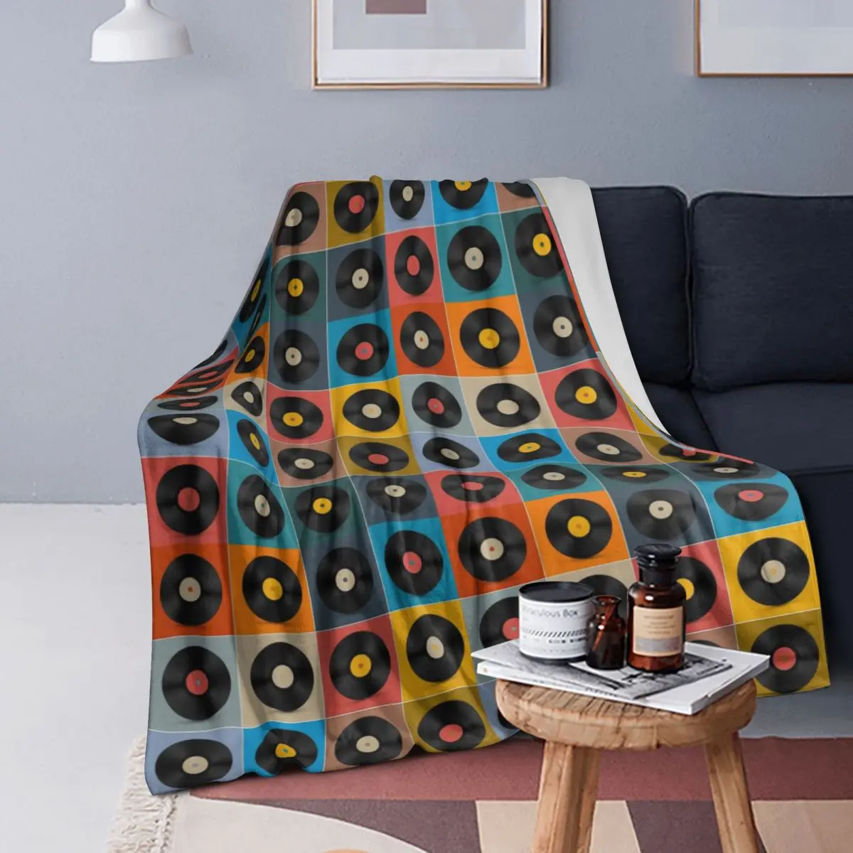 

Vinyl Record,Music Poster Blankets Soft Warm Flannel Throw Blanket Cover for Bed Living room Picnic Travel Home Sofa