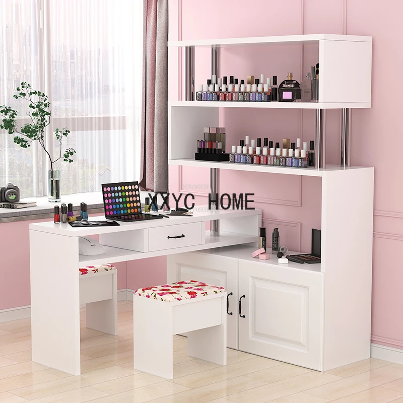 

European Storage Nail Tables Multi-functional Furniture Beauty Professional Home Multi-layer Rotating Manicure Table