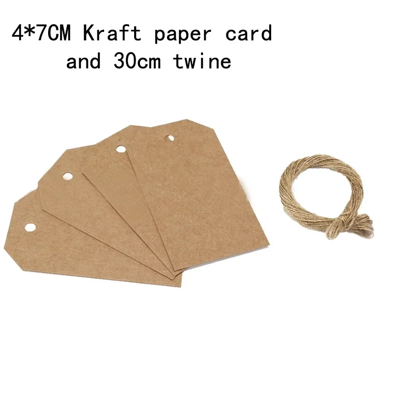 50PCS DIY Kraft Paper Tags Label Paper Price Tag Name Vintage Wedding Hanging Tag Wrap Gift Wrapping Blank Label Crafts