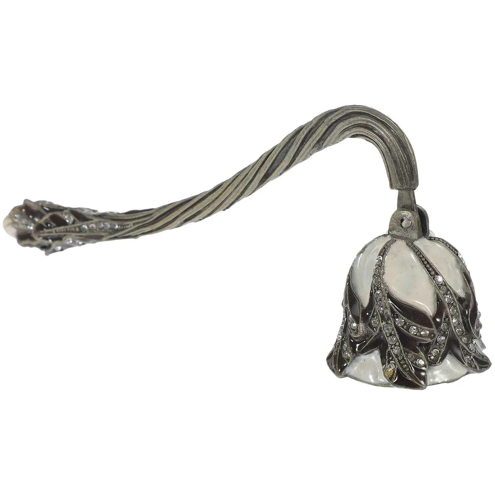 Zinc Alloy Snuffer Vintage Rhinestone Flower Dome Extinguisher Long Handle Wick Cover Flame Snuffer Tool Gift