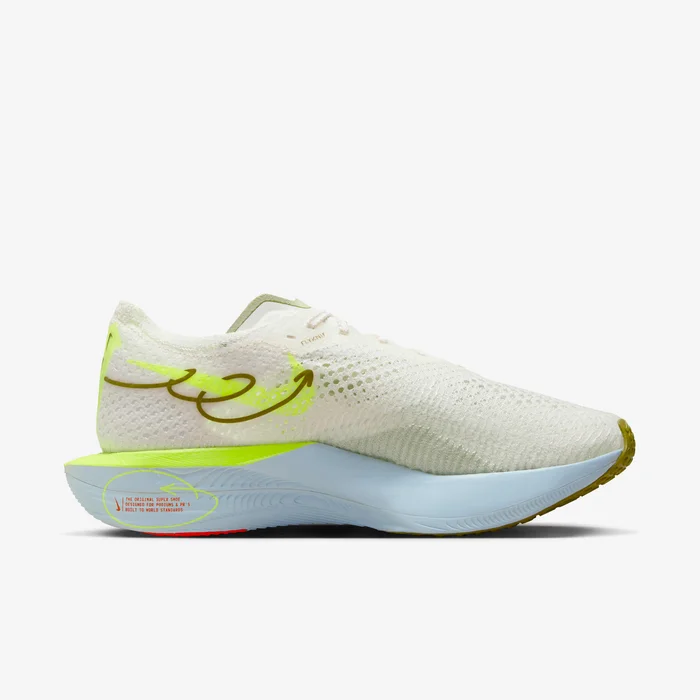 Nike ZoomX Vaporfly 3 Women White Yellow Carbon Plate Lightweight Breathable Cushioning Marathon Road Racing Shoes HQ3464-143