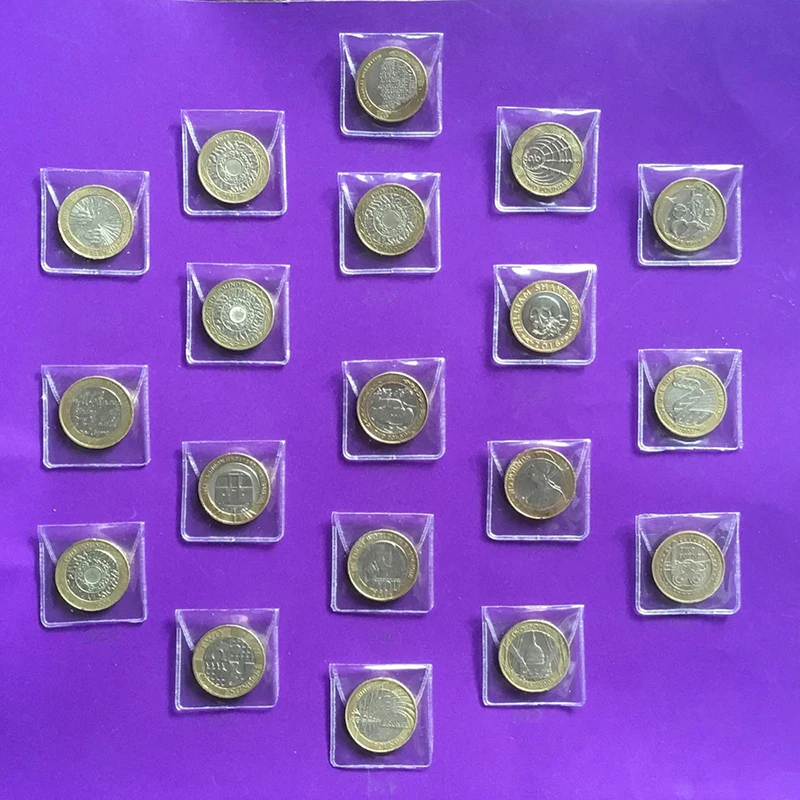 20Pcs/Lot Single Pocket Coin Sleeves Collector Individual Clear Plastic Sleeves Holder Small Coin Plastic Holder