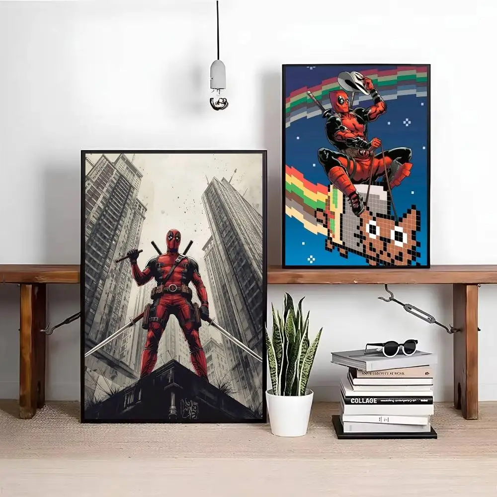 1pc Classic Movie Cartoon D-D-DeadpoolS Funny Hero Posters Fancy Wall Sticker for Living Room Bar Decoration Wall Decor - view 5