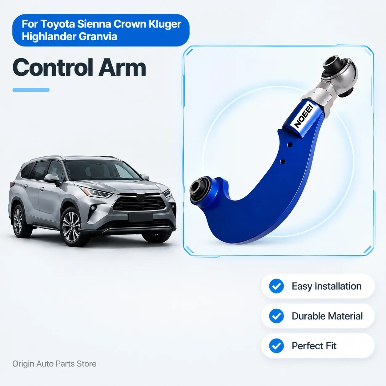 Control Arm Rear Adjustable Camber Alignment Arm Camber Adjustment Arm for Toyota Sienna Crown Kluger Highlander Granvia