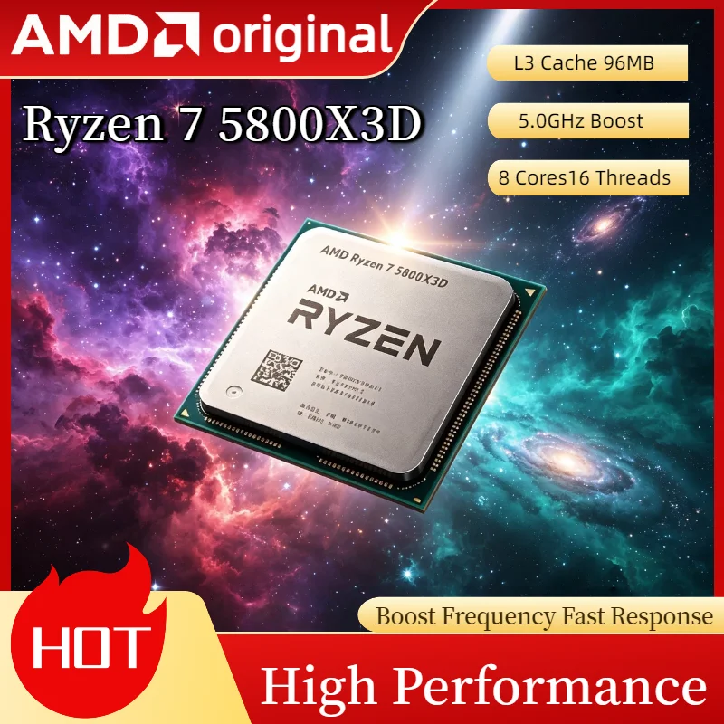 

New Ryzen7 5800X3D AMD 5000 Series 8Core16Thread Gaming CPU 5GHz 96MB DDR4 105W Unpacked Loose Piece Chip Socket AM4 Elite