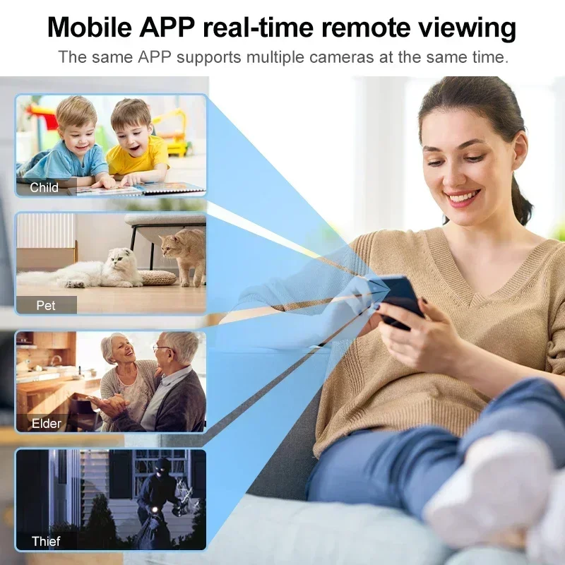 Video Wireless Outdoor Sensor Camcorder WiFi Security Cameras Smart Home Mini Remote Monitor Surveillance Camera 1080P HD Web