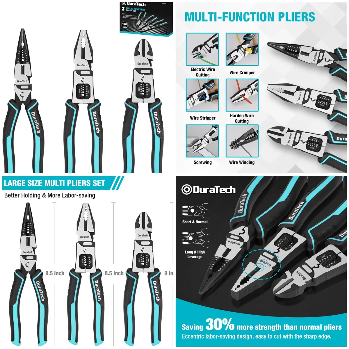 

Набор из 3 плоскогубцев: многофункциональный инструмент для зачистки проводов 6-в-1, щипцы, кусачки — плоскогубцы с длинным носом и линейным оборудованием