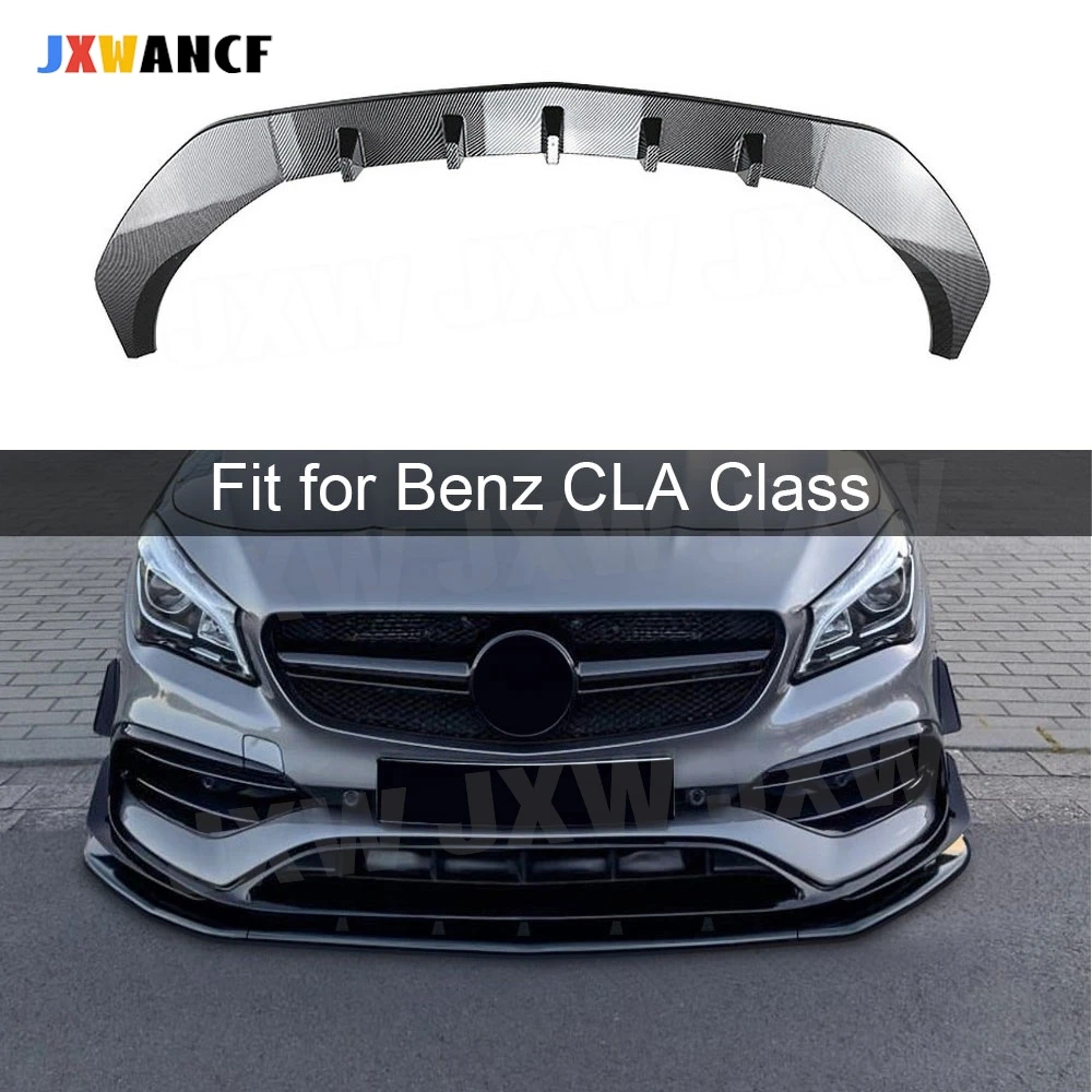 

JXWANCF ABS Three-section Front Bumper Lip Spoiler for Benz CLA Class C117 CLA200 260 CLA45 AMG 2016-2019 Bumper Extension