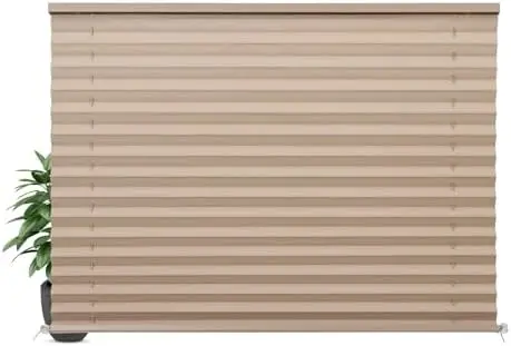 

LUCKUP RV Blinds 50"x32" Blackout Pleated Shades w/Aluminum Foil - Cappuccino