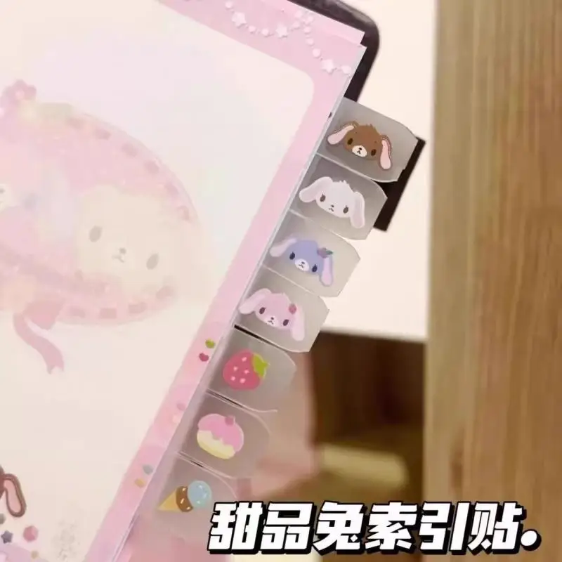 

Cartoon Sanrio Cute Sugarbunnies Strawberry Guide Sticker Transparent Book Decoration Bookmark Stickers for Student Lovely Gifts