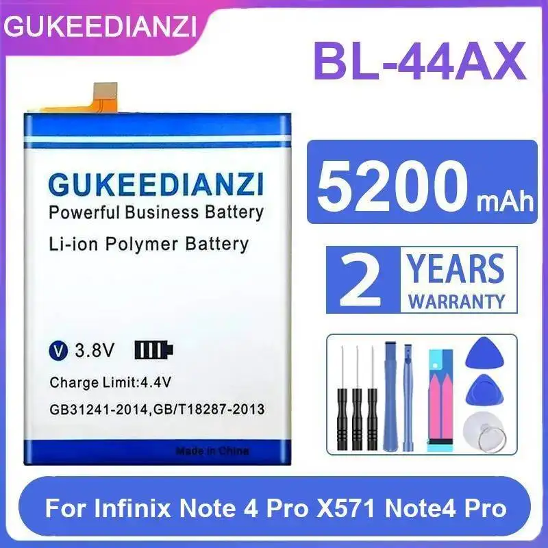 

Аккумулятор для Infinix Note 4 Pro X571 Note4 Pro, 5200 мАч, высокой емкости, экологически чистый, BL-44AX