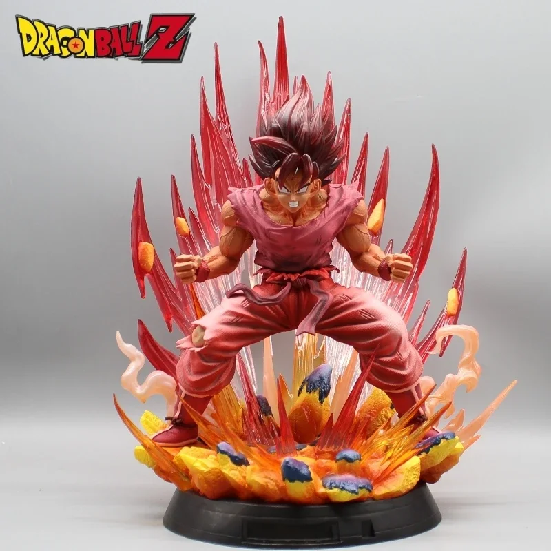 Dragon Ball Cs World Boxing King Goku Handmade Explosive Red Steam 38cm Anime Statue Desktop Decoration Collection Toy Xmas Gift