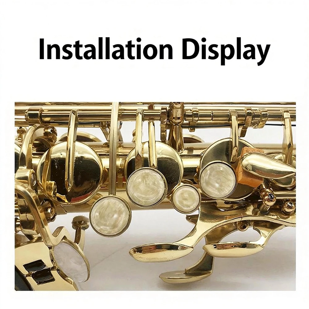 45Pcs/5Sets Saxophone Key Buttons, Pearl Shell Key Button Inlays for Alto Tenor Soprano Sax Replacement Parts & Accessory
