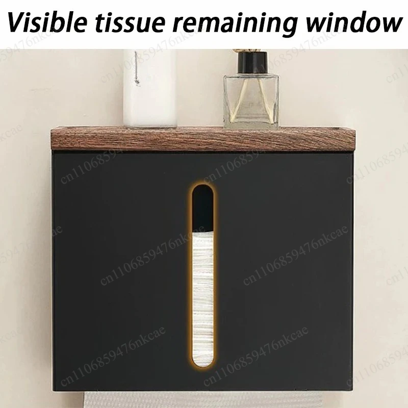 Kitchen Wall Mounted Paper Case Toilet Rectangular Home Decor Bathroom Tissue Box Luxury Living Room Tissue Box Storage