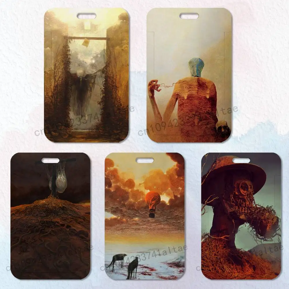 

Art Z-Zdzislaws B-Beksinskis Card Holder Lanyard Camera Neck Strap Credit Card Case ID Badge Credentials Protection