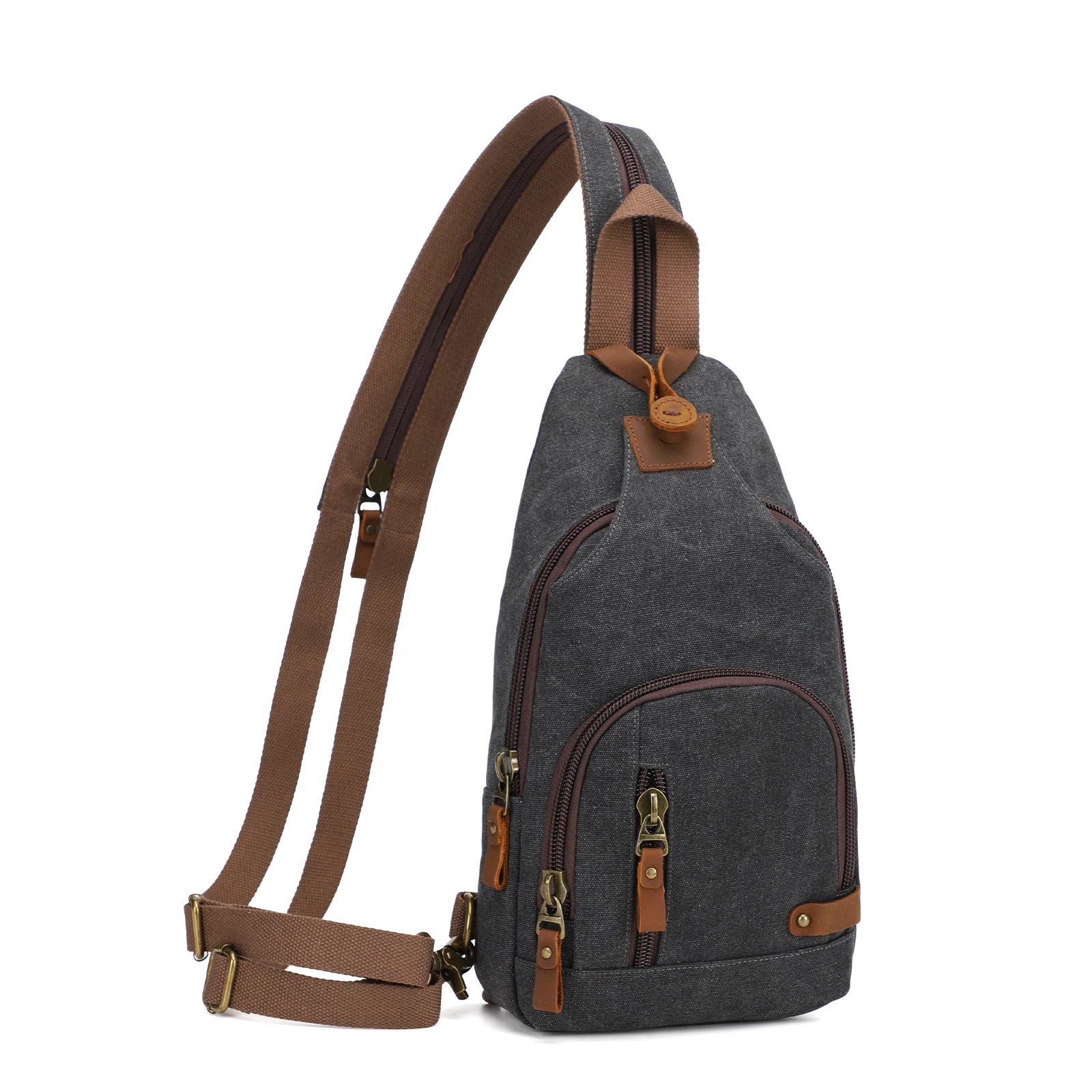 KL928 Canvas Sling Bag Crossbody Backpack Shoulder Casual Rucksack for Men Women