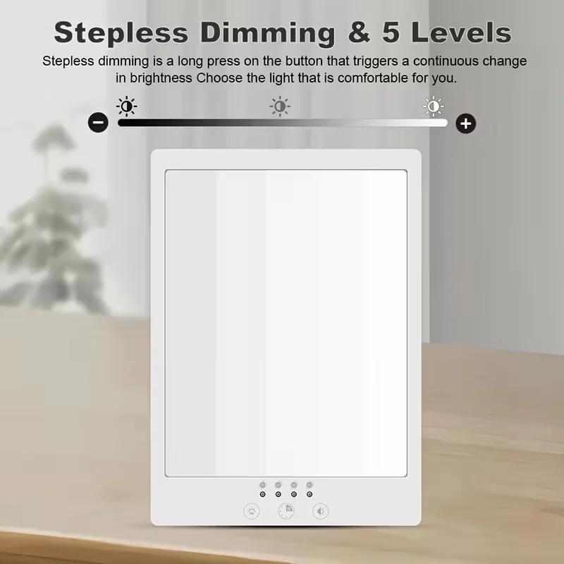 مصباح معالجة الحزن، 10000 لوكس LED ضوء النهار، 180 °   ذراع قابل للتعديل، وظيفة الذاكرة، مناسبة للاستخدام في المنزل والمكتب في الشتاء