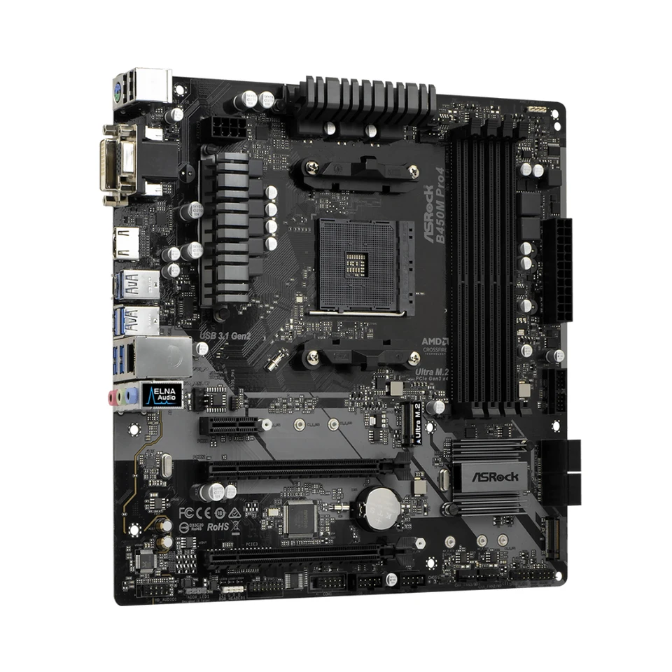 ASROCK製 新品 B450M PRO4 AMD B450 マザーボード AM4対応 DDR4 Ryzen