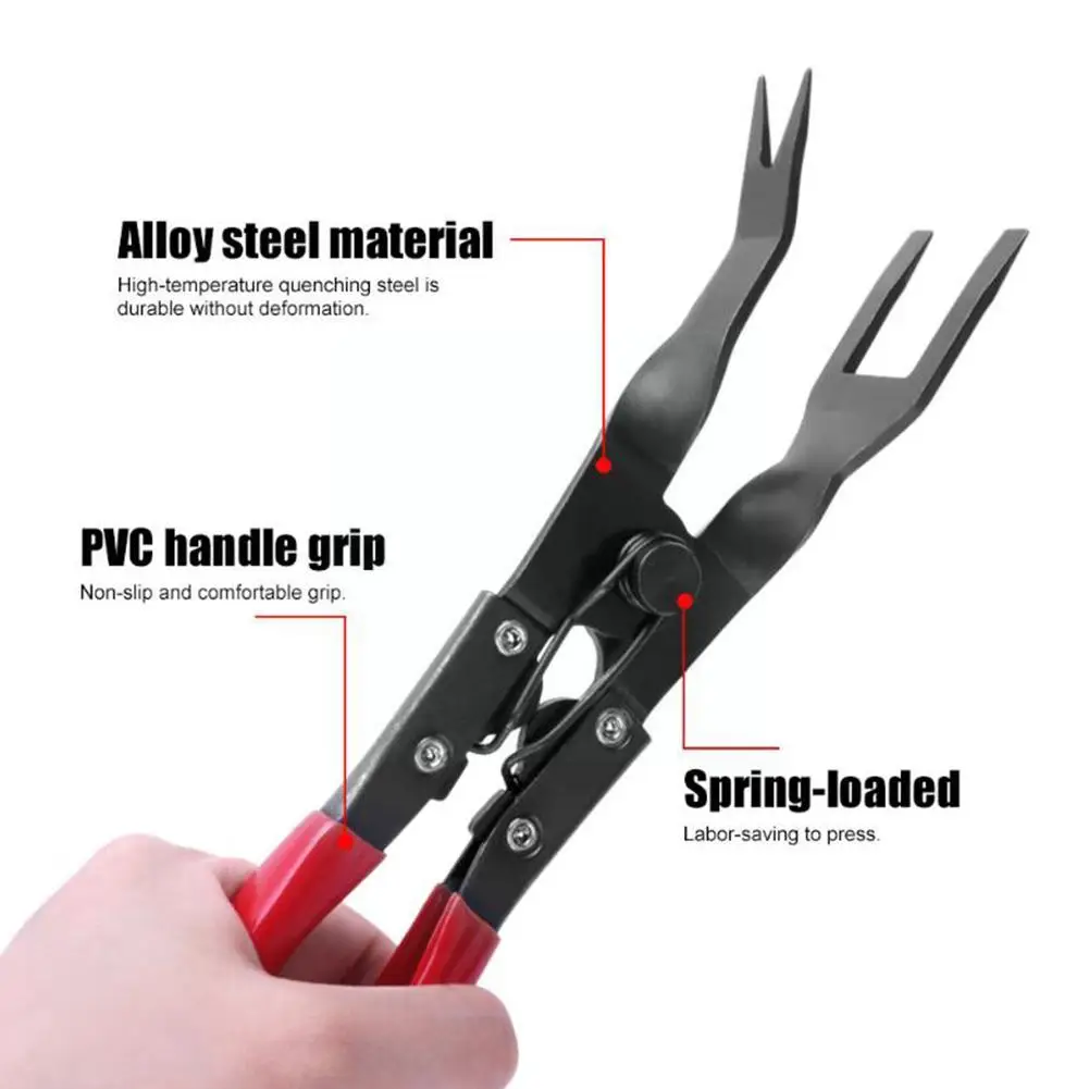 Car Door Trim Clip Pliers Removal Tool Panel Fascia Plastic Snap Upholstery Rivet Fastener Remover Tool Snap Pliers I1U8