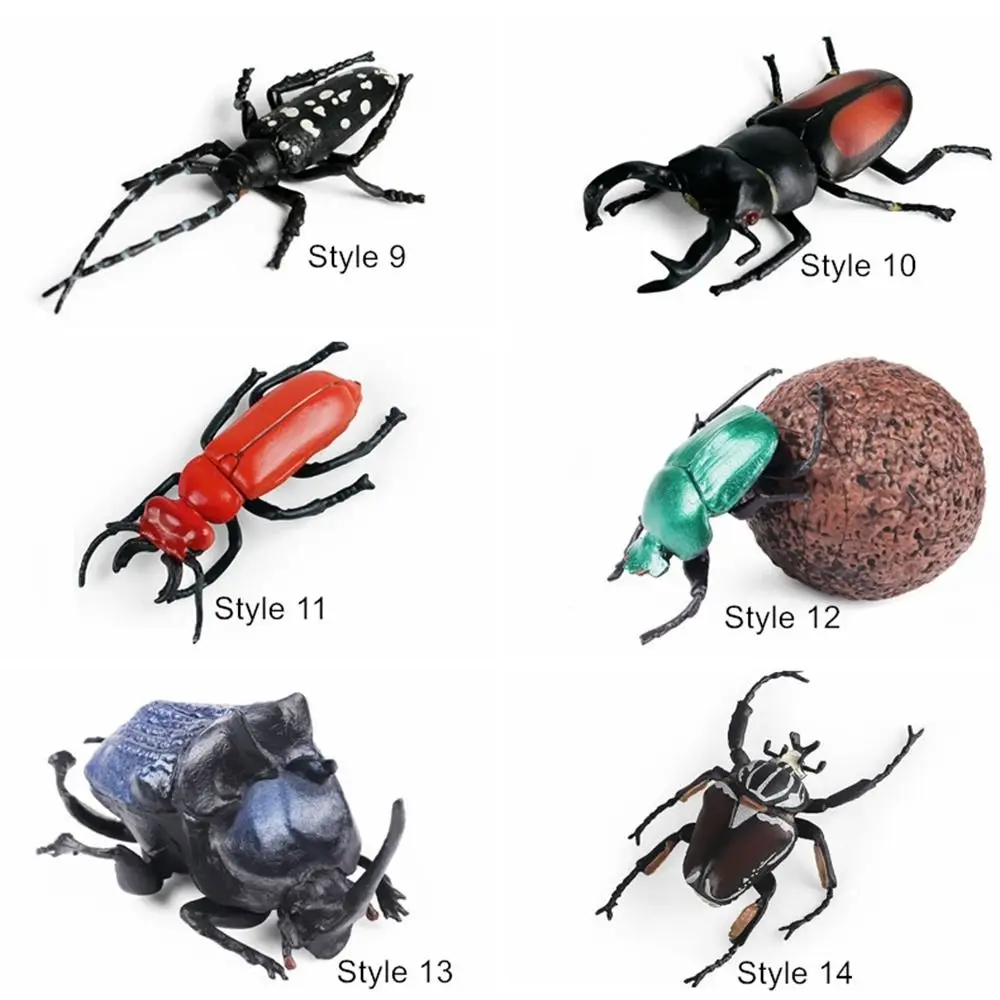 โมเดลสัตว์แมลงที่เหมือนจริง ผึ้งหางยาว แมลงป่า ด้วง ฟิกเกอร์แอคชั่น วิทยาศาสตร์ ดีนาสต์ รูปปั้นแมลงที่เหมือนจริง