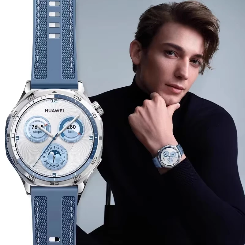 Оригинальный силиконовый ремешок для Huawei GT5 46 мм Smartwatch, классический плетеный ремешок с пряжкой для Huawei GT5 GT5 Pro, сменный ремешок 22 мм