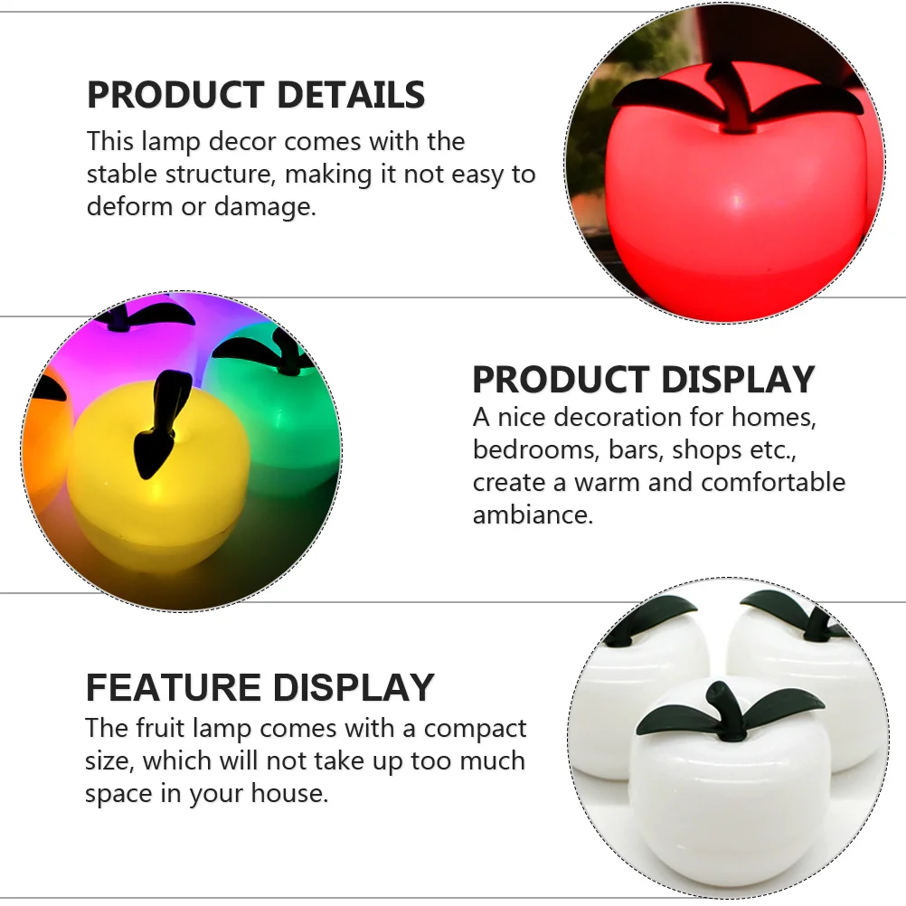 12 قطعة شكل الفاكهة الإبداعية مصباح عيد الميلاد ديكور حفلات نابض بالحياة ضوء الفاكهة لأجواء المنزل المشهد ضوء ديكور عيد الميلاد مصباح الزينة #3