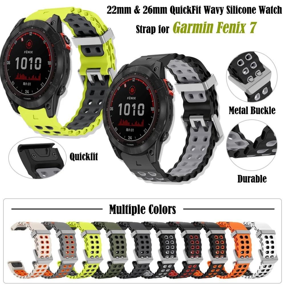 22mm 26mm Ocean Silikon QuickFit Armband für Garmin Fenix 7 7X 8 6 5 Pro Epix Pro Enduro Ersatz-Sportarmband für Fenix 7