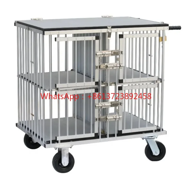 

Wholesale dog kennel Aluminum Dog Trolley pet show trolley Portable Pet Stroller Dog Show Cage