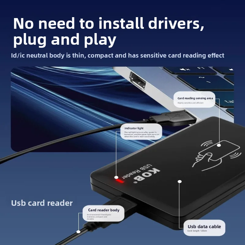 KOB Driver Free ID Card Reader Access Cards Reader/writer Access Card Issuing Machine IC Cards Reader USB Interface Card Reader