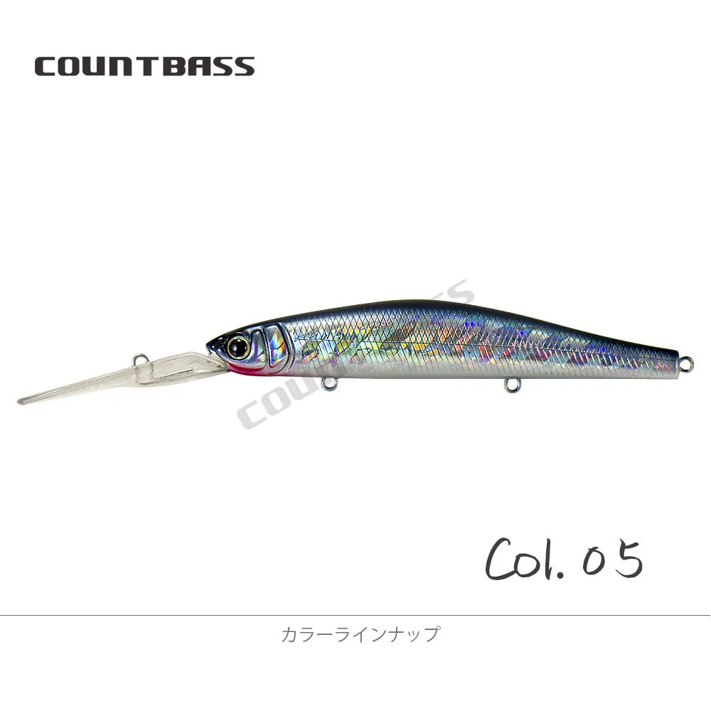 COUNTBASS Langsam schwimmender Wobbler 115 mm 4-1/2 Zoll 20 g 3/4 oz. Dive 4m 13ft Minnow Jerk Your Baits Angelköder – Detail 17
