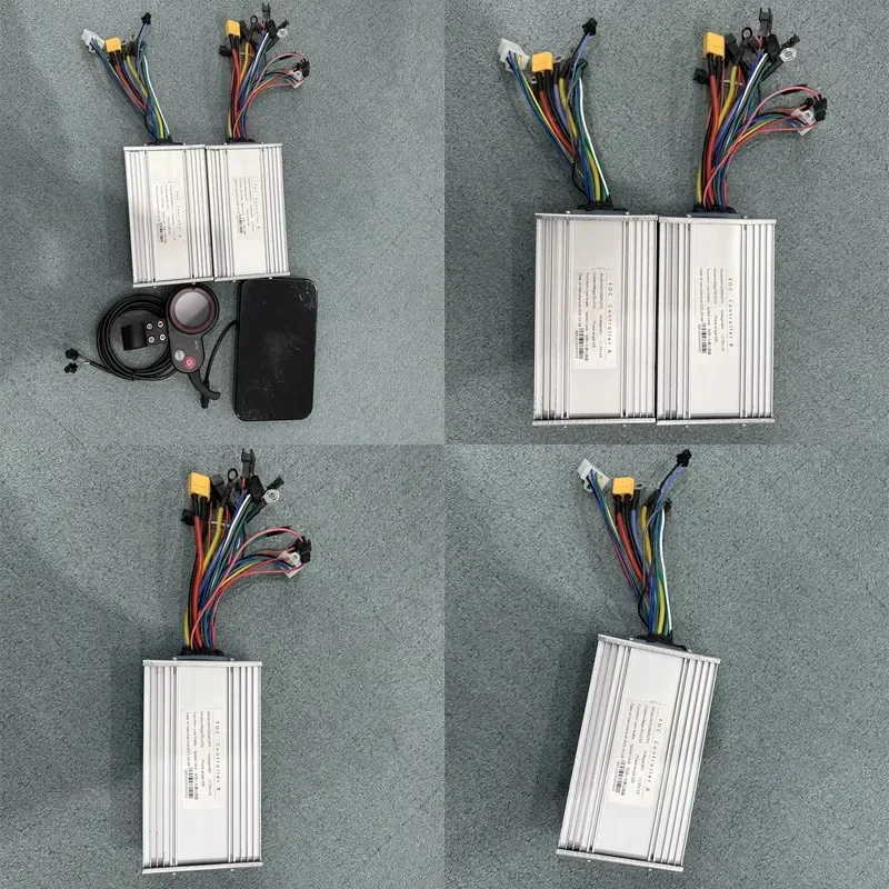 60V Brushless FOC Sine Wave Controller with QS-S4 LCD Kit for 6000W Scooter Replacement Parts