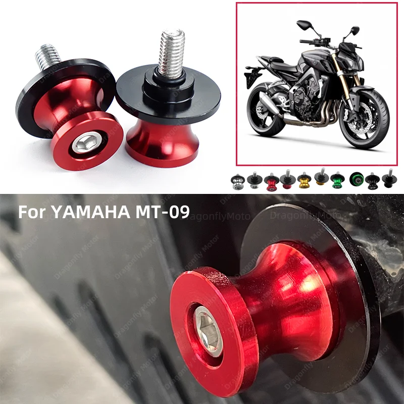 

6MM Stand Screws Motorcycle Fit FOR YAMAHA MT09 MT-09 SP 2017-2021 CNC Aluminum Swingarm Slider Spools MT 09 LOGO Accessories