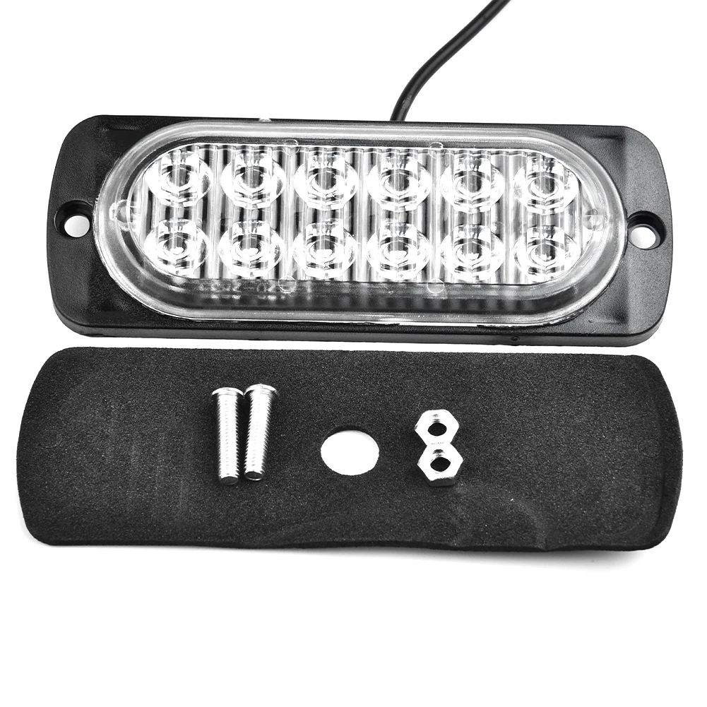 

LED Light Working Lamps 1 Kit Spare Top Transparent Lens Black Housing Truck White DC 12V-24V Replacement Safety