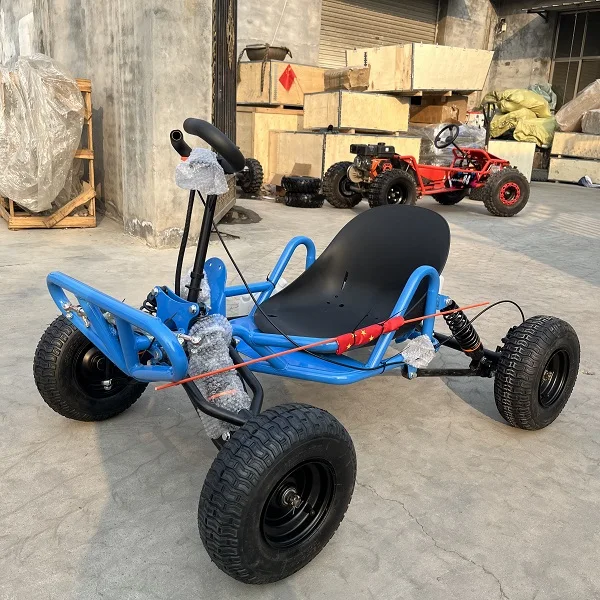 90cc 2-stroke 6-inch Road Tires Children's / Youth Safety Kart 35km/h Hand-crank Start All-Terrain Outdoors Fuel-Powered Go-Kart