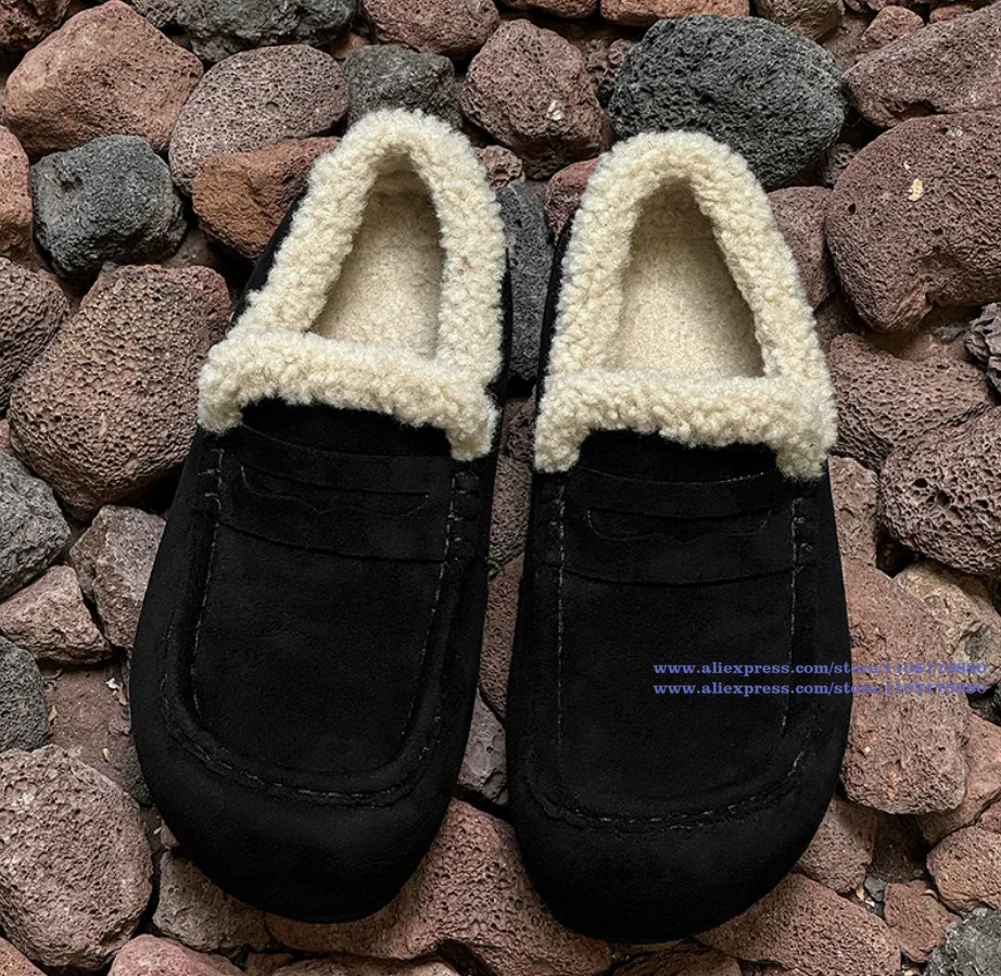 Mocasines bajos sin cordones, Botas de nieve de invierno para hombre, zapatos antideslizantes novedosos de diseñador hechos a mano a la moda para hombre, novedad en Botas para hombre