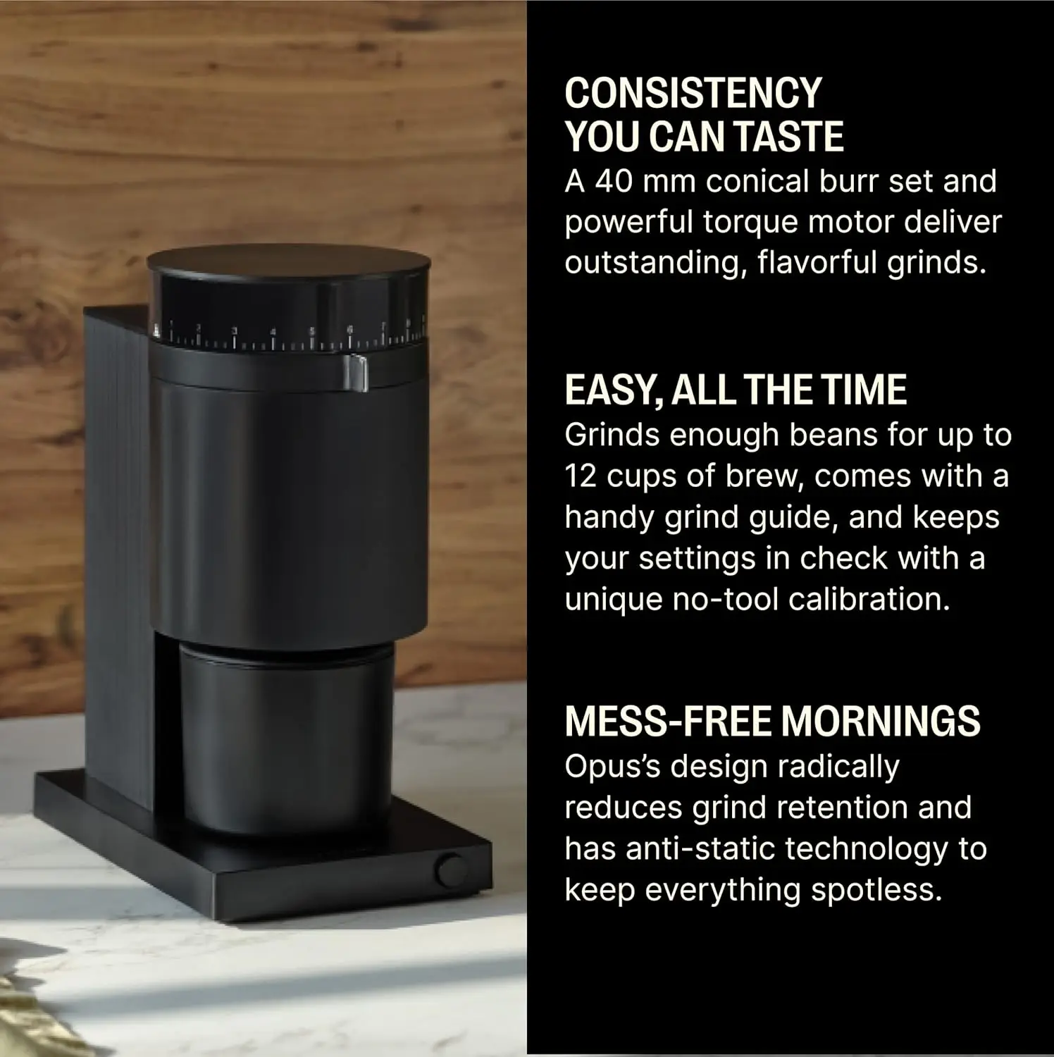 Conical Burr Coffee Grinder - All Purpose Electric - Espresso Grinder with 41 Settings for Drip, French Press, & Cold Brew