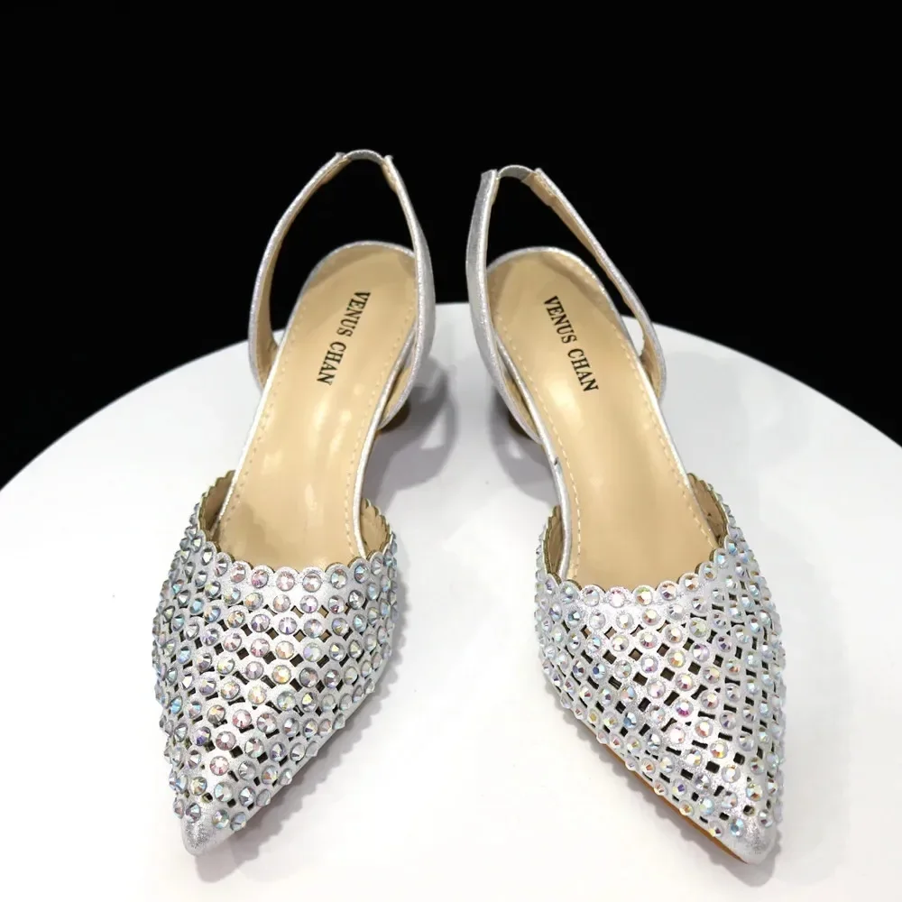Shiny Gold Rhinestone Shoe & Bucket Bag Set | Pointed Crystal Heels, Womens Lux Wedding Eve Bridal Formal Prom Match Purse Kits