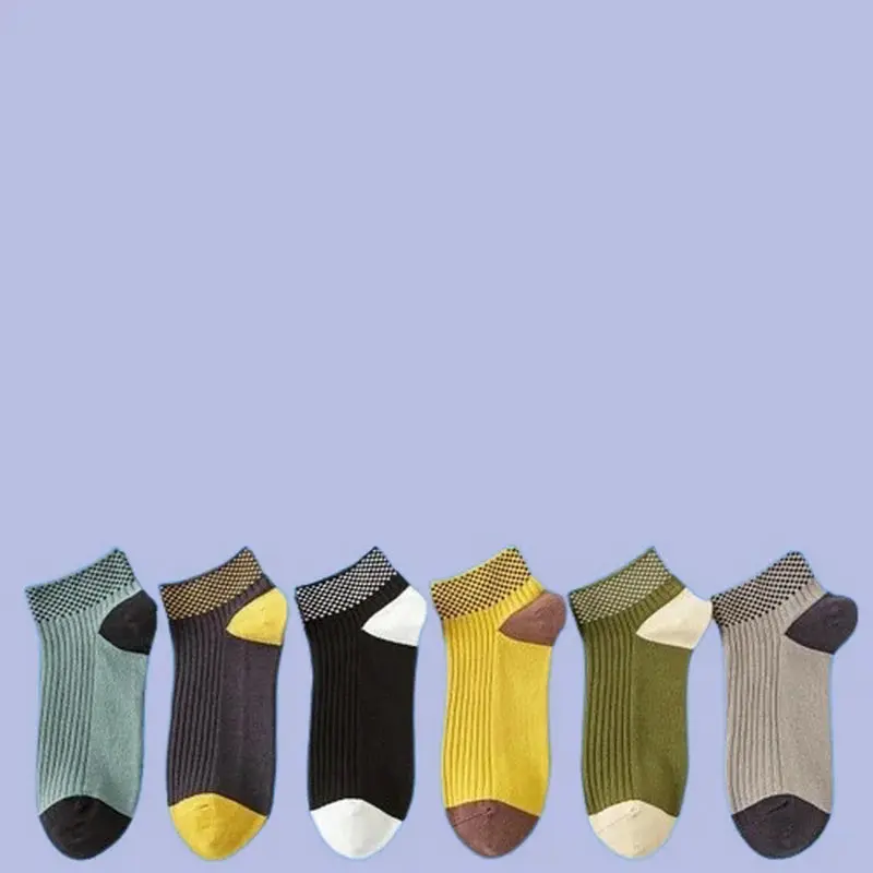 6 Pairs Autumn and Winter Socks Trendy Solid Color 2024 Colorful Sports Socks Sweat-Absorbent and Deodorant Mid-calf Men's Socks