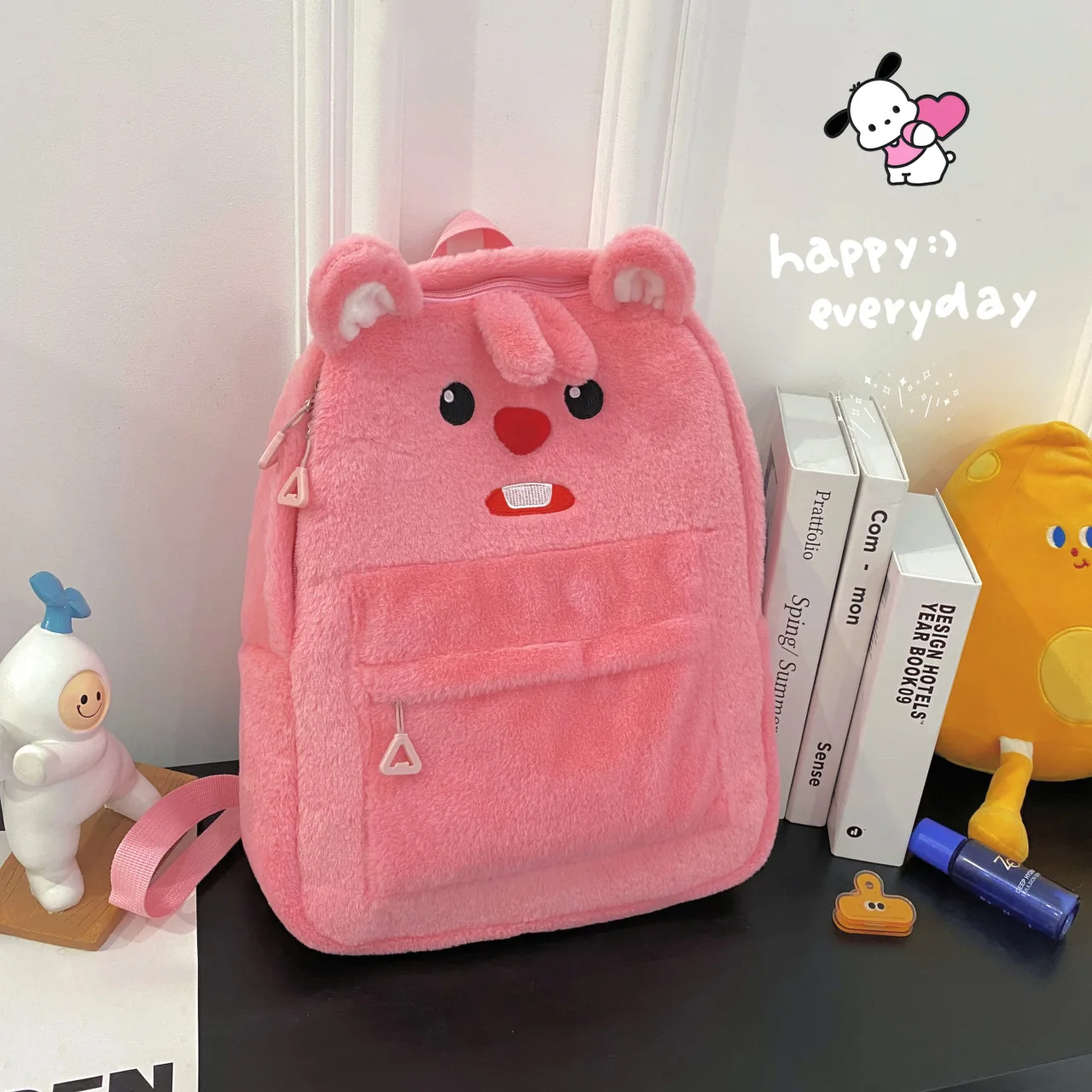 MINISO LOOPY супер милый плюшевый рюкзак для девочек, легкий и милый, вместительная Студенческая сумка для компьютера, Kawaii лучший подарок