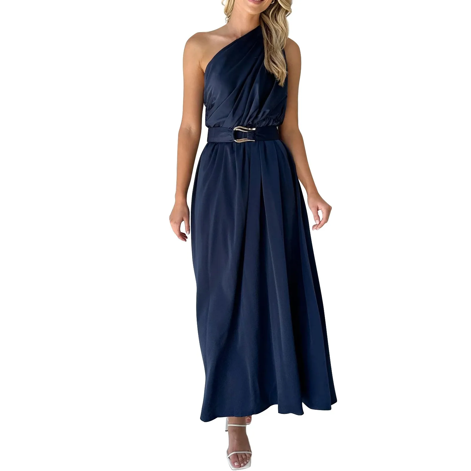 Jurk 2023 Nieuwe Zomer Halterhals Uitgesneden Slanke Maxi Jurk Backless Lange Strakke Hoge Split Premium Dames Feest Avondjurken