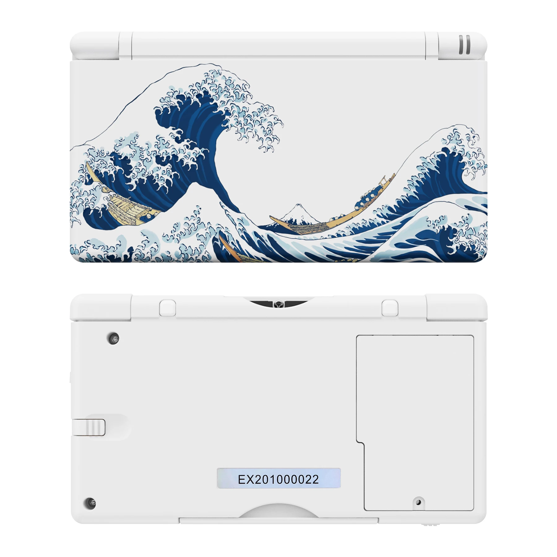 eXtremeRate Replacement Full Housing Shell for Nintendo DS Lite, Case Cover with Buttons, Screen Lens for NDSL - The Great Wave