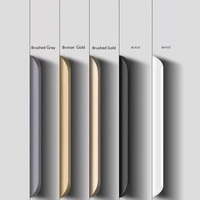 80-1200mm Aluminum Invisible Cabinet Handles,Edge-Sealed Drawer Pulls, Modern Curved Wardrobe Door Handles for Kitchen Furniture