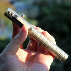 EDC Titanium Alloy Torch LED Flashlight Torch Pocket Light  Outdoor Camping Light Use 14500 Lithium Battery