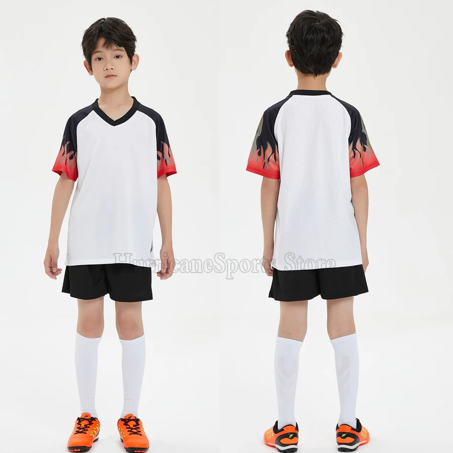 DIY Custom Kids Football Jersey Boy Soccer Jersey Set Polyester Soccer Uniform Breathable Football Uniform For Children 4XS-S