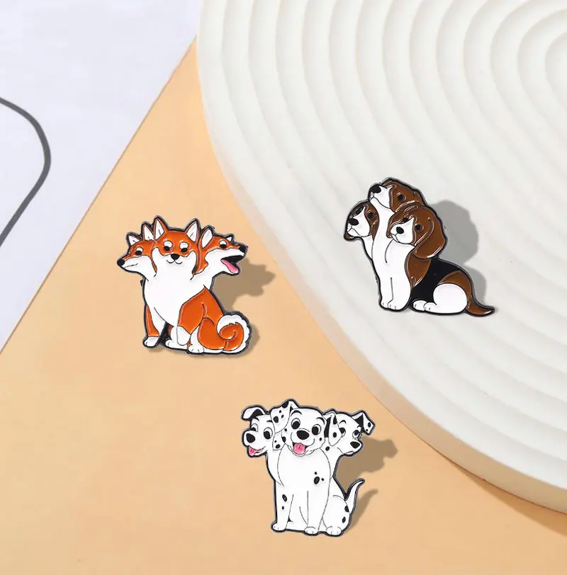 Pins Fun Kawaii Akita Shiba Inu Brooches Bag Hat Lapel Pin Badge Men Women Jewelry Gift for Dog Lover Fans Cerberus Dogs Enamel