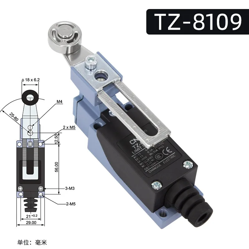 CNTD Changde Electric TZ-8109 Self-Reset Wheel Adjustable Limit Stroke Switch
