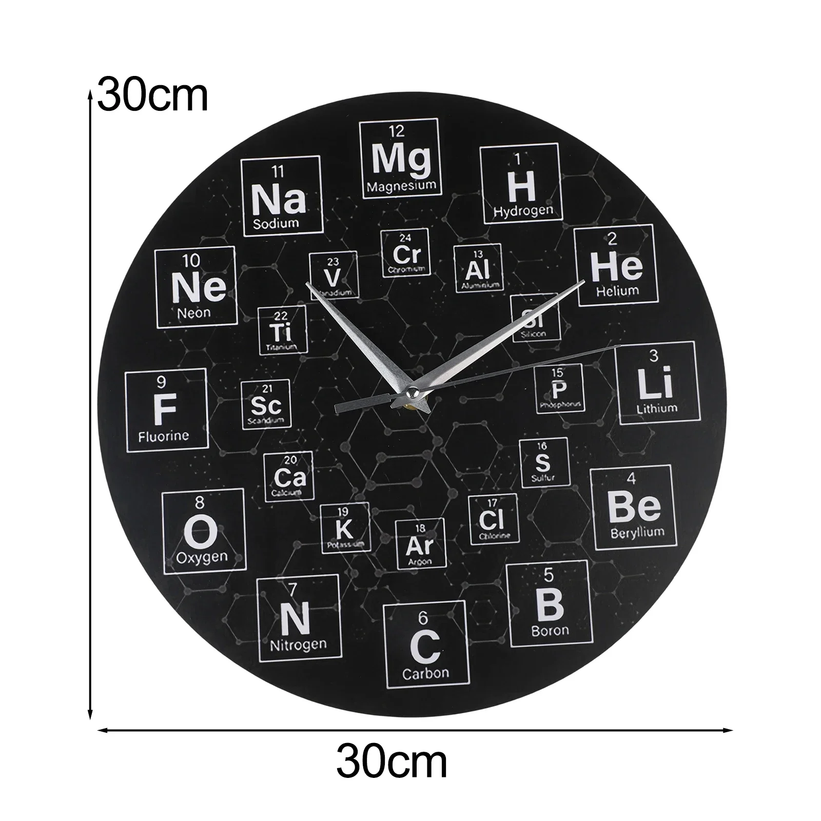 Stylish Wall Clock Featuring Periodic Table for Lab and Home Decor Unique Design with Chemistry Symbols Easy to Hang
