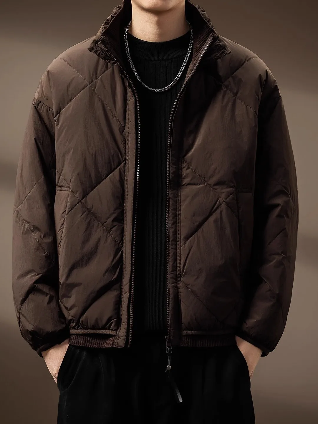 

Мужская утепленная легкая пуховая куртка с воротником-стойкой, свободного кроя, повседневная верхняя одежда, белая, теплая, зимняя, брендовая